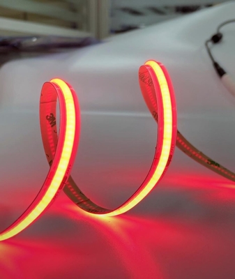 Bande IP20 auto-adhésif 24V 10W/M 512 Chips Red Cob Lumière d'ÉPI de la couleur rouge LED