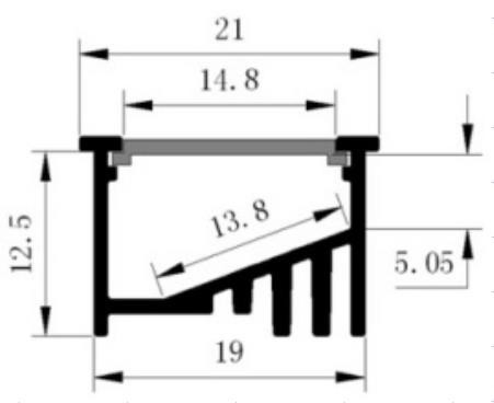 Extrusions menées en aluminium Double-anodisées de bande 21x12.5mm RoHS