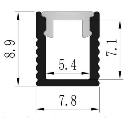 Le profil en aluminium anodisé 7,8 x 8.9mm de lumière de LED a mené le canal de bande