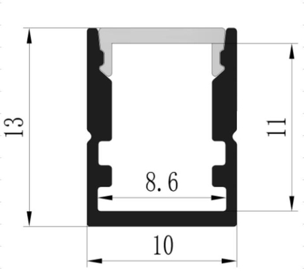 Profil mené enfoncé en aluminium de l'aviation 6063 temps de 10 x de 13mm résistant